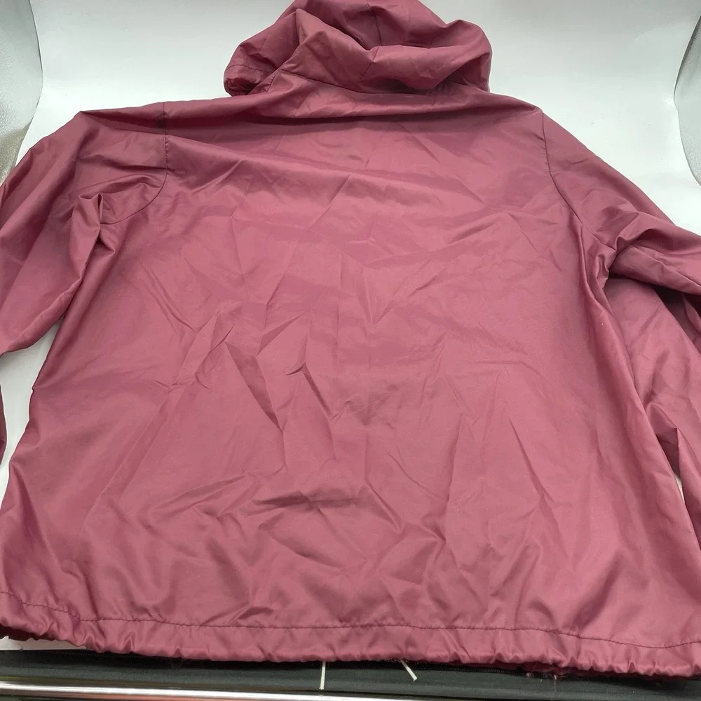 Vintage Sportsmaster Mens Size Large‎ Maroon Hooded Pullover Jacket Lightweight